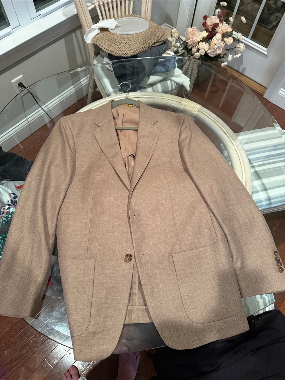 Hickey Freeman Tan Sport Coat - Lightweight Single-Breasted Blazer
